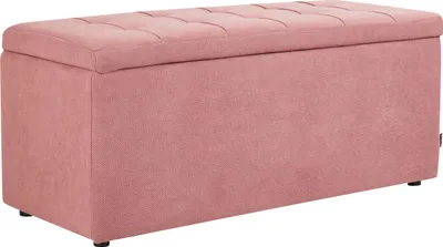 Obrázok produktu pre BELIANI Taburet ružový 100 x 42 x 40 cm polyester čalúnená taburetka úložný priestor obývacia izba moderný štýl