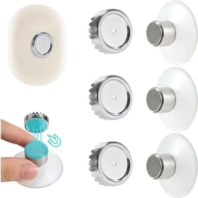 Obrázek produktu pro sada 3 magnetických mýdelníků, bez nutnosti vrtání, držák na mýdlo s přísavkou, jednoduchý design a silná přilnavost, magnetický držák na mýdlo