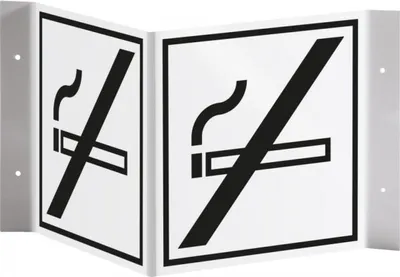 Produktbild von Dreifke® Kunststoff-Winkelschild "Rauchen verboten", 15x15cm (BxH), 1 Stück, ...