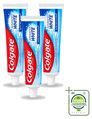 Immagine prodotto di 3 tubetti di dentifricio Colgate Advanced White - 100 ml - confezione grande - 3 pezzi