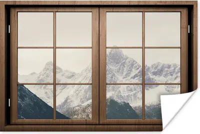 Produktbild von MuchoWow® Poster Aussicht - Berg - Schnee 120x80 cm - Bilder