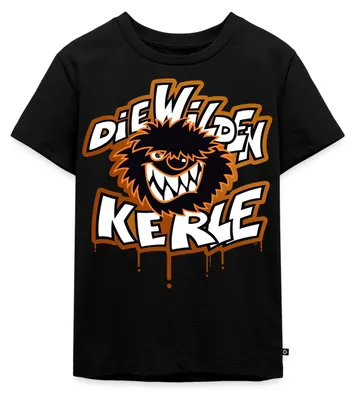Produktbild von Spreadshirt Die Wilden Kerle Logo Tropfen Graffiti Kinder Premium T-Shirt, 110/116 (4 Jahre), Schwarz