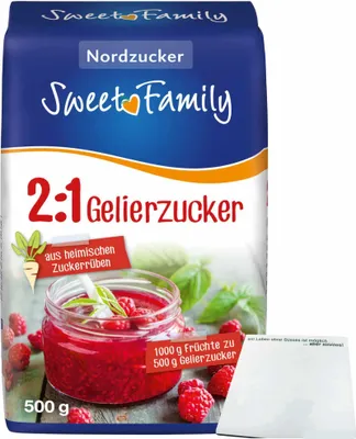 Produktbild von Sweet Family Gelierzucker 2zu1 (500g Packung) + usy Block
