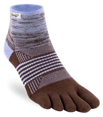 Image de Chaussettes Injinji Trail Midweight Mini-crew, couleur marron, pointure européenne 40 1/2 - 44 1/2, pour femmes