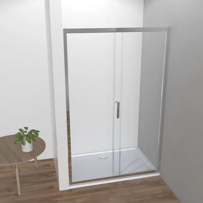 Produktbild von LEMMO Nischentür Schiebetür mit Rahmen ESG Glastür 1000-1400mm Höhe 185cm