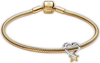 Pandora 68610 Damen-Armband Glücksstern und Herz Goldfarben Starter-Set 1