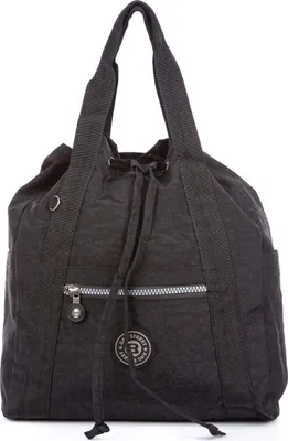 Zdjęcie produktu dla Bag Street Lekka Plecako-Torba 2w1 Z Kreszu Materiałowa Damska Męska Turystyczna Czarna
