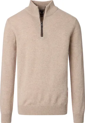 Produktbild von CASAMODA Herren Woll-Troyer Zipper Regular Lammwollmix Beige M