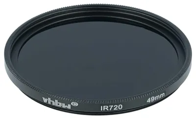 Produktbild von vhbw Universal Infrarot Filter 720nm für Kamera Objektiv - Zirkularer IR-Filter, 49mm, Schwarz