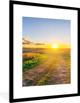 Produktbild von MuchoWow® Gerahmtes Poster Sonne - Natur - Landschaft 60x80 cm - Poster mit Schwarzem Bilderrahmen Wandposter Rahmen Foto Bilder - Wohnzimmer - Dekorationen - Prämie
