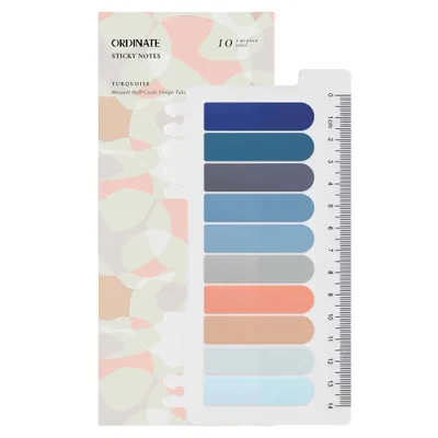 Produktbild von Ordinate-Turquoise-(Half-Circle Design) Sticky Notes | Sticky Tabs | Haftnotizen | Book Tab | Post its | Klebezettel | textmarker | Stationary supplie