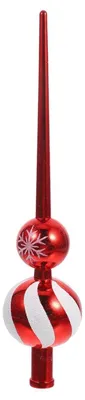 Produktbild von Weihnachtsbaumspitze 28 cm Rot Kugelförmige Baumspitze aus Kunststoff