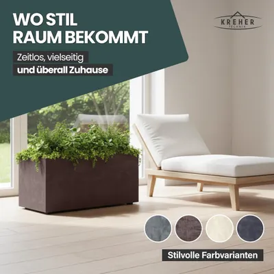 Produktbild von XL Pflanzkasten „Millennium“ 78x39x39 cm – 73L Volumen – Braun – Wetterfester Pflanzkasten für Garten, Balkon & Terrasse