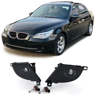 Für BMW E60 E61 LCI Facelift 2007-2010 Klarglas Nebelscheinwerfer Schwarz SET in der Farbe Schwarz von Carparts-Online GmbH