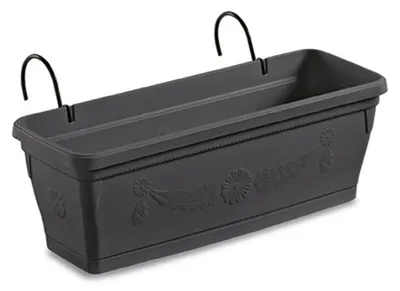 Image de Jardinière Primavera en plastique avec support et soucoupe 50 x 28 x 22,5 cm