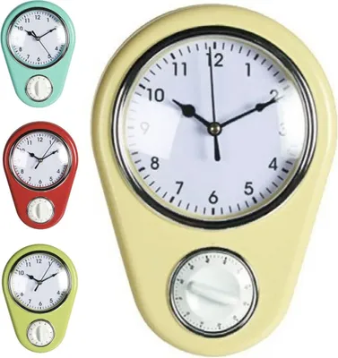 Produktbild von Vintage Küchenuhr mit Kurzzeitmesser Eieruhr Retro 50er Jahre Wanduhr Küche
