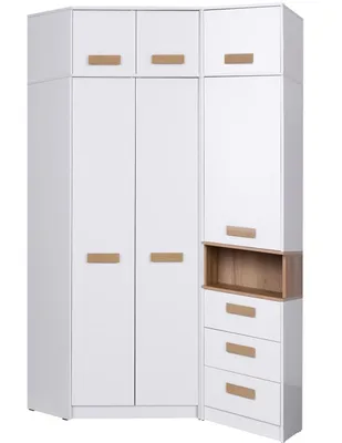 Produktbild von Marmex Set Grant 12 im Set: Eckschrank mit Verlängerung + hohes Bücherregal mit Verlängerung, Eckmöbelset für ein Jugendzimmer und Kinderzimmer