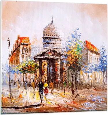 Produktbild von Bilder auf glas - Farbe Architektur Eiffle Turm - 40x40cm - Glasbilder - Wandbilder - Kunstdruck - zum Aufhängen bereit - Wanddekoration aus Glas - Glas Bilder - Wandbild auf Glas - GAC40x40-2881