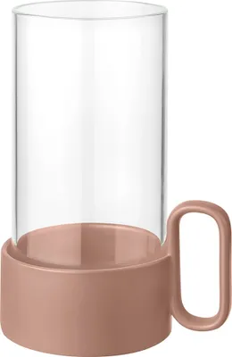 Produktbild von Blomus Windlicht Yuragi, Teelichthalter, Kerzenständer, Steingut / Glas, Terracotta, 21 cm, 66636