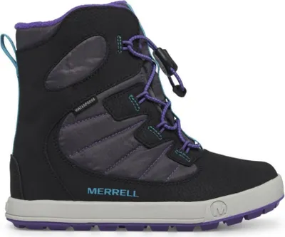 Produktbild von Merrell Kinder Stiefel Wanderschuhe Winterschuhe Snow Bank 4.0 WTRPF MK167148 Schwarz Black/Purple Leder und Textil schwarz S24-0042466