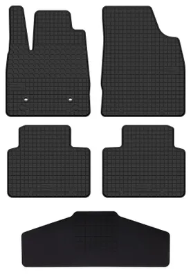 Productafbeelding van Rubberen automatten + tunnelmat voor MG 3 vanaf 2022 (hatchback) – 5-delig, zwart, op maat – Wielganizator SolidTread