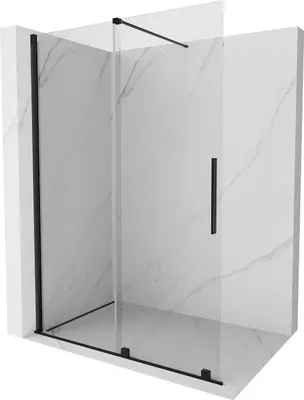 Obrázek produktu pro Mexen Velar posuvná sprchová stěna Walk-in 140 x 200 cm, transparentní 8 mm, černá - 871-140-000-03-70