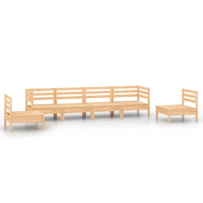 Produktbild von 6-tlg. Garten-Lounge-Set Kiefer Massivholz