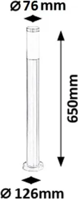 Productafbeelding van Rabalux 8264 Buitenlamp, roestvrij staal, model "torch", E27 fitting, zilver-wit, rond, modern, diameter 76mm