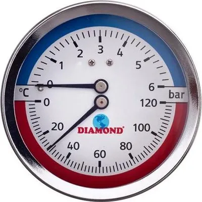 Obrázok produktu pre Termomanometer 1/2 Durchmesser 80Mm 0-120 0-6 Bar Hinten