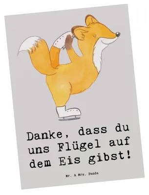 Produktbild von Mr. & Mrs. Panda Postkarte Eiskunstlauf Trainerin Danke - Grau Pastell - Geschenk, Danksagung, Anerkennung, Fotokarte, Postkarten, Disziplin, Ansichtskarten, Grußkarte