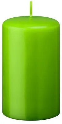 Produktbild von Flachkopf-Stumpenkerzen Limonegrün 100 x Ø 60 mm, 4 Stück