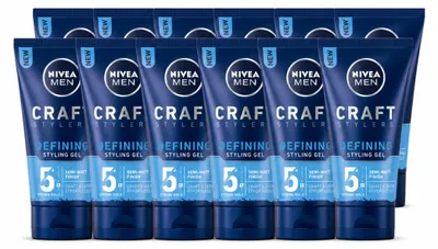Imagen del producto de 12 unidades de gel de peinado NIVEA MEN, acabado mate, 150 ml. Paquete económico