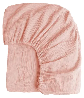 Produktbild von Spannbettlaken aus Muslin Baumwolle 90x200cm Rosa