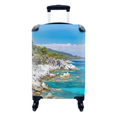 Produktbild von MuchoWow® Koffer Handgepäck Trolley Rollkoffer Kleine Reisekoffer mit 4 Rollen - Meer - Sommer - Tropisch - Cabin Size < 55x40x23 cm & 55x40x20 cm - Fotokoffer - Kabinenkoffer - Boardgepäck - Reise-Box - Reisekoffer - Reisegepäck - Koffer mit Bild - Trolley für Kinder