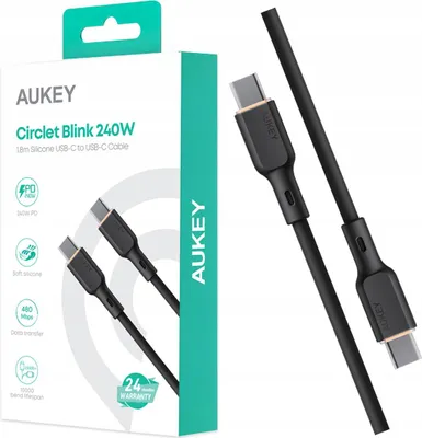 Image de AUKEY Câble de charge USB-C / USB-C 1.8m 240W 480Mbps CB-SCC242 Silicone