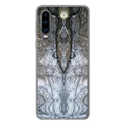 Produktbild von MuchoWow® Handyhülle Schutzhülle Hülle für Huawei P30 Baum - Kunst - Psychedelisch Silikon Softcase Handy Hülle - Kartenbesitzer