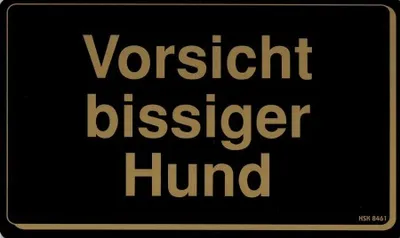 Produktbild von Hinweisschild - VORSICHT BISSIGER HUND - Gr. 25 x 15 cm - 308461