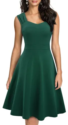 Immagine prodotto di Abito estivo da donna - Scollo a V, senza maniche - Verde