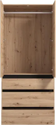 Produktbild von Vimercatii - Kleiderschrank 2 Türen, 93x211h cm Eichennoten, Garderobe
