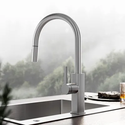 Produktbild von Wasserhahn Küchenarmatur, 360° Drehbar Spültischarmatur, Cecipa Ausziehbare Küchenarmatur 304 Edelstahl, Ausziehbarer Wasserhahn, Gebürstet