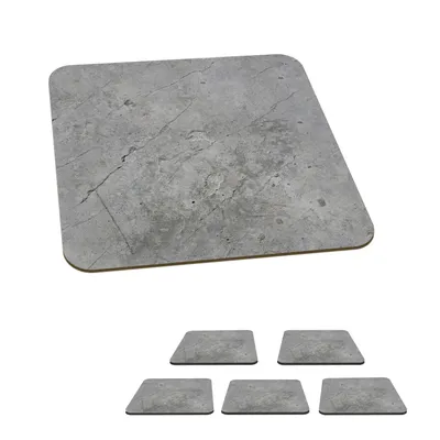 Obrázek produktu pro KitchenYeah® Skleněné podtácky čtvercové sada 6 vzorů - betonové - staré 10x10 cm podtácky na sklenice - nápojové podtácky - ochrana desky stolu - stolní podtácky na šálky stolní barové sklo