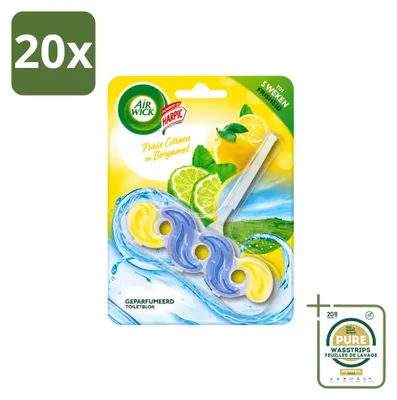 Productafbeelding van 20 x Air Wick toiletblokjes - Citroen en bergamot - Voordeelverpakking - 20 stuks