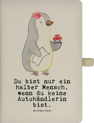 Produktbild von Mr. & Mrs. Panda Journal Autohändlerin Herz - Transparent - Geschenk, Witzig, Spruch, Reisetagebuch, Notizbuch A5, Kladde, Beruf, Skizzenbuch, Autohandel, Lustig