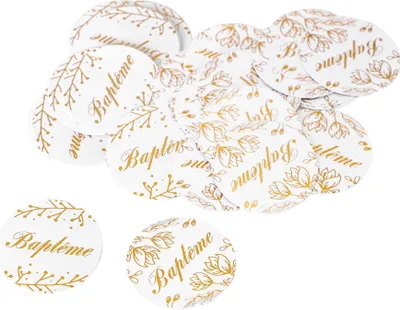 Produktbild von 24 Streudeko Blumen Taufe Gold Konfetti 2,8 cm - Einheitsgröße