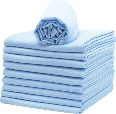 Produktbild von 10er Set Spucktücher, Baumwolle, 70x70 cm, hellblau