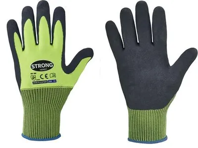 Produktbild von STRONGHAND Handschuhe Flexter neongelb / grau EN 388 PSA II Gr. 9 - 0530-09H
