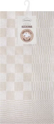Zdjęcie produktu dla Ścierki kuchenne o bawełna komplet 50x70 cm beżowa kratka