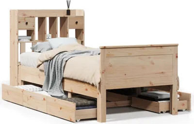 Immagine prodotto di vidaXL Letto a libreria senza materasso 75x190 cm in legno di pino massiccio