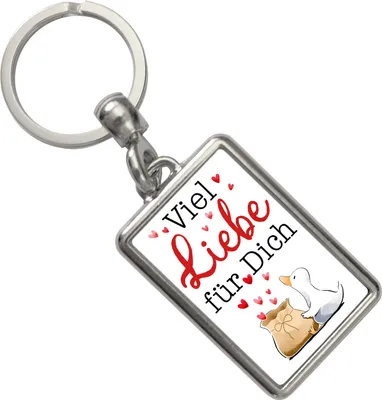 Produktbild von Ente Schlüsselanhänger mit Spruch Viel Liebe für dich
