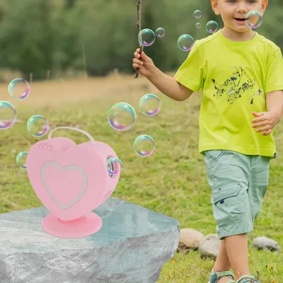 Image de Machine à bulles en forme de cœur - Automate à bulles - Automatique - Rotation à 360° - Pour enfants